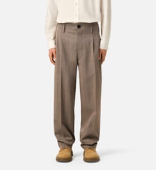 Pantalon rayé deux plis en laine AMI Paris