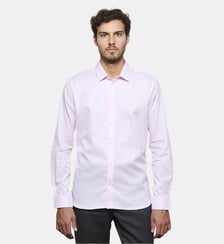 Chemise rose en twill coupe droite Atelier Privé