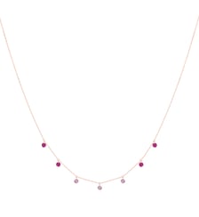 Collier CONFETTI ROSE - Rubis | Saphirs roses, poids total 0,90ct approx. - Or rose 750‰ La Brune & La Blonde