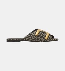 Sandales plates Anthem en jacquard monogramme Balmain