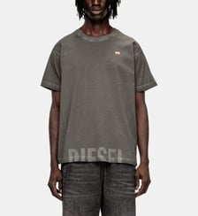 T-shirt en coton à col rond avec imprimé Diesel