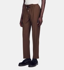 Pantalon élastiqué en laine Sandro