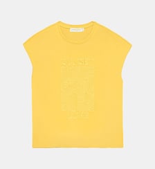 T-shirt sans manches col rond imprimé broderie TUNSET La Petite Etoile