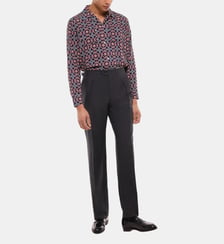 Pantalon large à pli en toile de laine Fursac