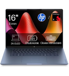 Ordinateur portable OmniBook 5 NGAI 16-bf0002nfx 16" OLED Snapdragon X 16 Go RAM LPDDR5x SSD 256 Go HP