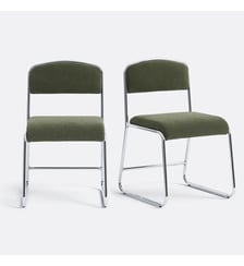 Lot de 2 chaises chrome et tissu La Redoute Interieurs