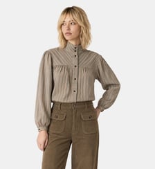 Chemise Candela à col montant coton bio Leon & Harper