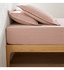 Drap housse coton seersucker 30 cm Cottage caramel La Redoute Interieurs