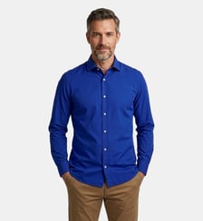 Chemise bleue en voile de coton coupe droite Atelier Privé
