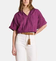Blouse ample en broderie anglaise de coton La Fée Maraboutée