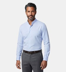 Chemise col chef fines rayures coupe droite Atelier Privé