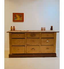 Meuble de métier en bois beige Fernand N°339- Produit chiné Debongout