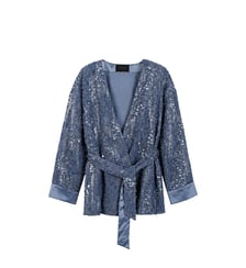 Veste kimono oversize brodée sequins Ikks