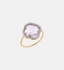 Bague, amethyste rose, diamants, or jaune Morganne Bello