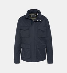 Veste droite à capuche en coton et nylon Schott