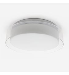 Plafonnier blanc et chrome brillant - Fifties Bath Bazaar