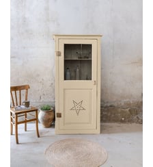 Bonnetière en bois beige à porte grillagée  Blandine N°518- Produit chiné Debongout