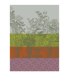 Torchon Floraison Rayé Le Jacquard Francais