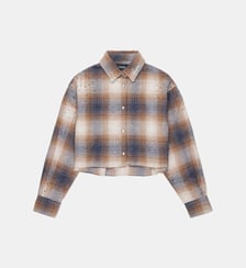 Chemise à carreaux avec logo Amiri