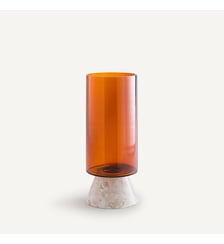 Vase en verre ambré et marbre AM.PM