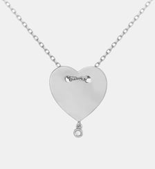 Collier chaîne Toujours avec Toi | Médaille Coeur XL en Argent avec diamant blanc La Garçonne Diamant