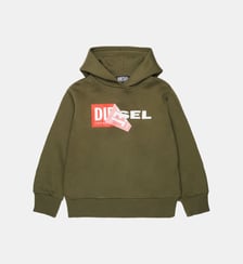 Sweat à capuche avec logo Diesel Kids