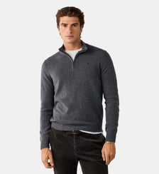 Pull En Laine D'agneau À Demi-Zip Hackett London
