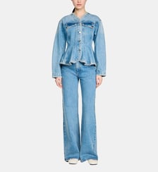 Blouson en jean perlé Sandro