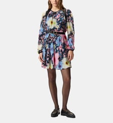 Robe courte en crêpe georgette à fleurs Pinko