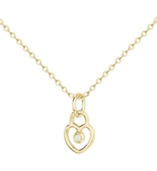 Collier Petit Lucchetto en Plaqué Or avec diamant blanc La Garçonne Diamant
