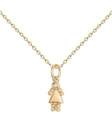 Collier Petite précieuse en Plaqué Or avec diamant blanc La Garçonne Diamant