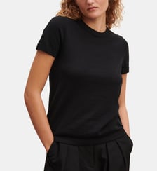 T-shirt droit en coton et cachemire Bompard