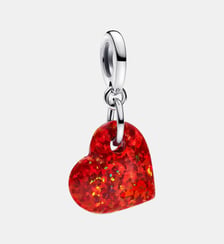 Charm Pendant Cœur Rouge Opalescent Pandora