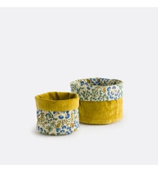 Lot de 2 paniers réversibles, en coton imprimé et velours La Redoute Interieurs