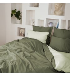 Housse de couette en percale de coton lavé, DOUCEUR LAVÉE Blanc Cerise