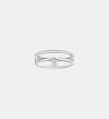 Bague double rang Pure | Optimiste en Argent avec diamant blanc La Garçonne Diamant