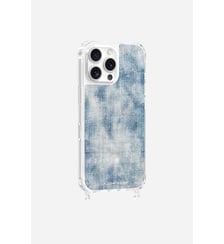 Coque de téléphone glossy jean bleu avec anneaux pour iPhone 16 Pro Max La Coque Française