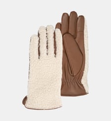 Gants tactiles en cuir d'agneau pleine fleur - doublés chaud Isotoner