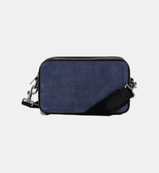 Petit sac bandoulière 2 compartiments Emile en cuir suède effet denim Le Tanneur