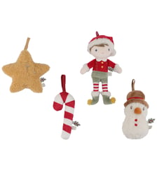 Lot de 4 décorations de Noël en peluche à suspendre Little Dutch