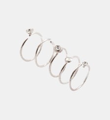 Set de 5 piercings nez anneaux argentés en argent garanti 925 Balaboosté
