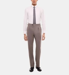 Pantalon large à pli flanelle de laine Fursac