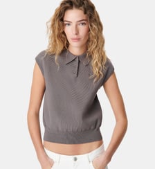 Pull col polo boutonné Ikks