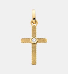 Croix Or Jaune Diamant Ruban Arthus Bertrand