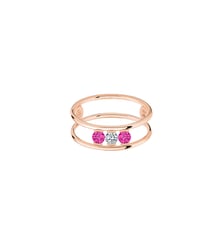 Bague HULA HOOP Trilogie - Diamant et rubis, poids total 0,35ct approx. - Or rose 750‰ La Brune & La Blonde