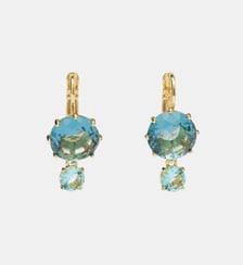 Boucles d'oreilles dormeuses pierres rondes la diamantine acqua azzura Les Néréides