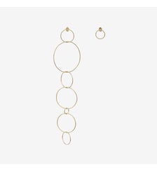 Boucles d'oreilles dorées asymetrique - circle Caroline Najman