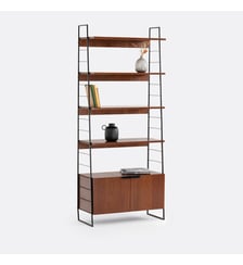 Étagère vintage, plaqué noyer et métal acier, hauteur 190 cm La Redoute Interieurs