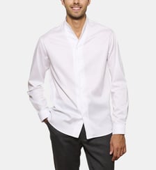 Chemise blanche à col officier coupe droite Atelier Privé