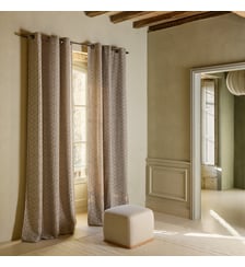 Rideau À Oeillets Dorés Tamisant Jacquard bicolore à carreaux Madura